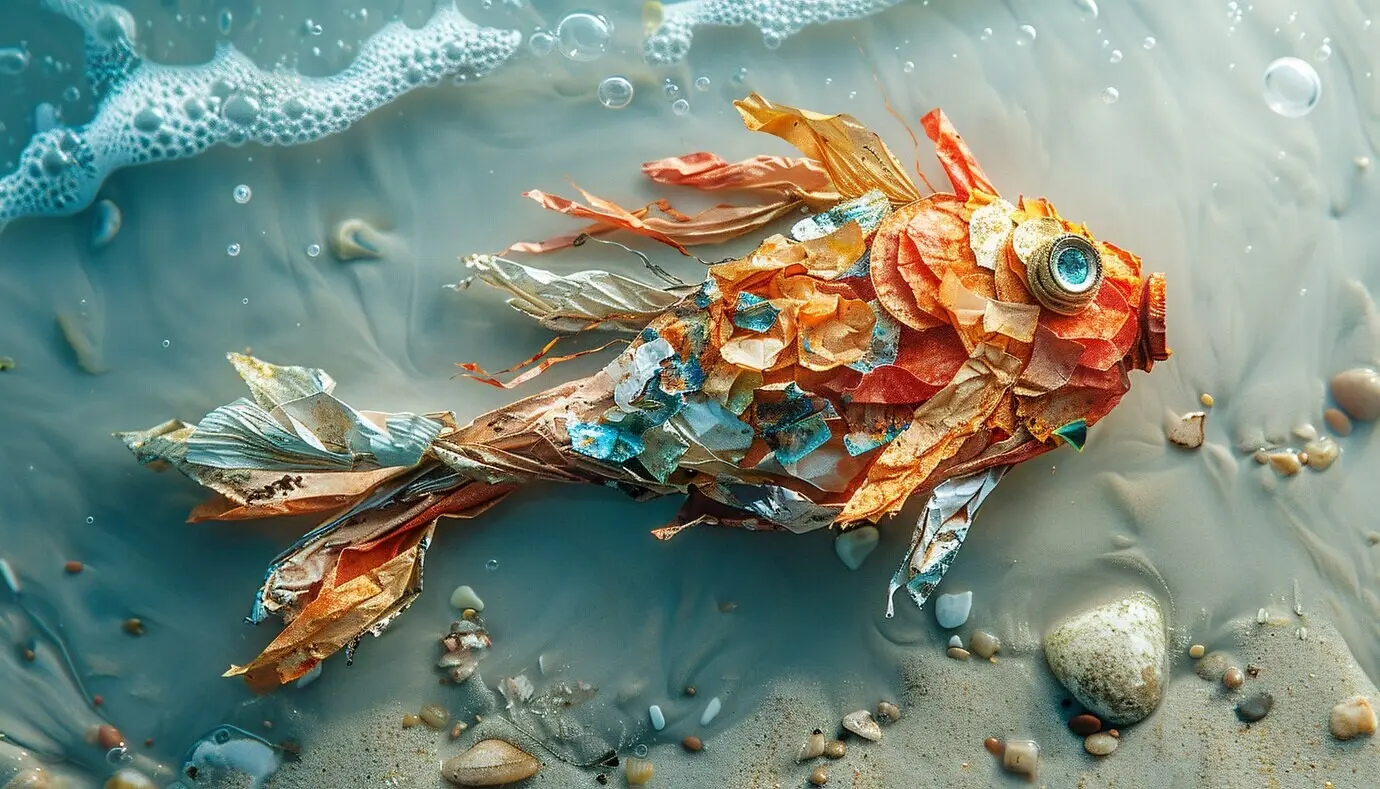 Aus Plastik hergestellter Fantasiefisch